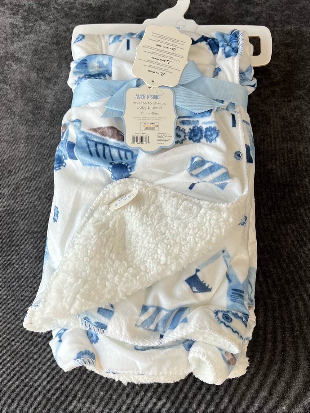 NWT Always Dreaming Construction Truck Baby Blanket - Picture 4 of 5